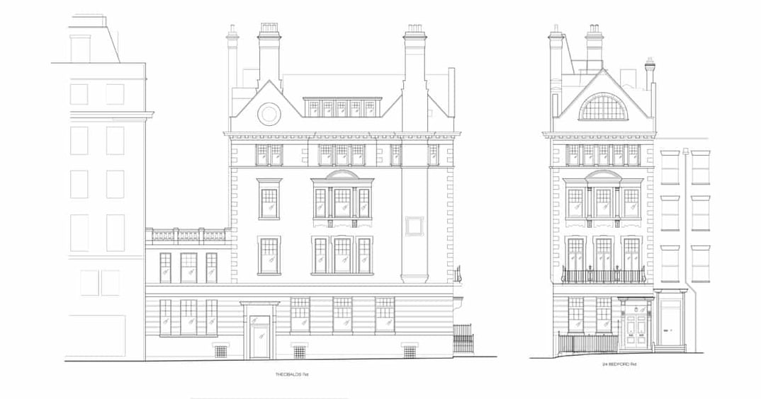 Bedford Row front - side plan
