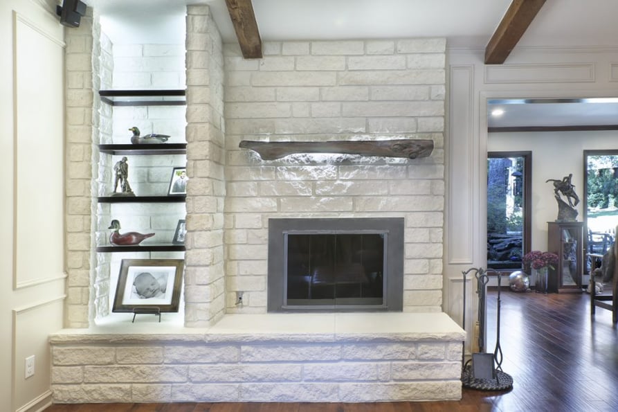 A Rustic Fireplace Gets an Elegant New Look