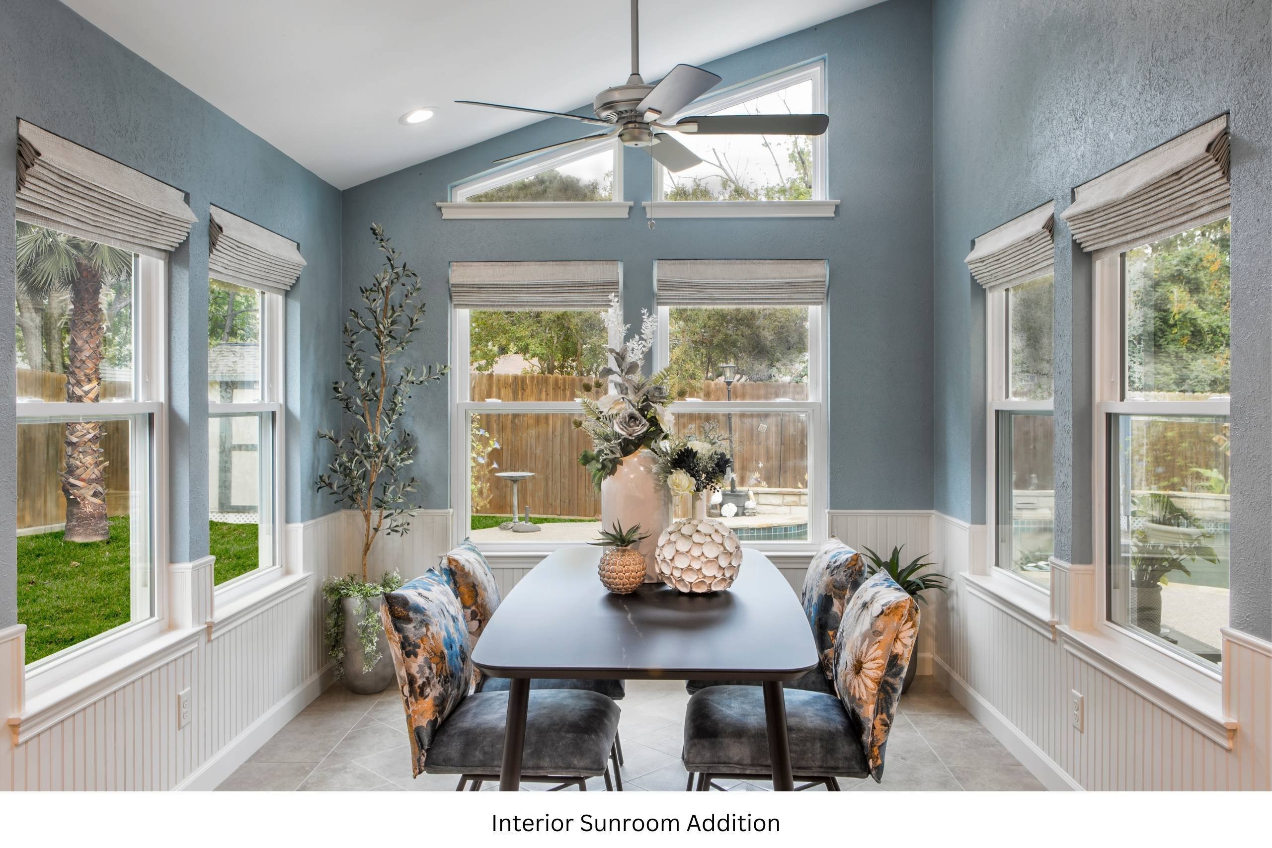 Photo of the interior of a sunroom addition