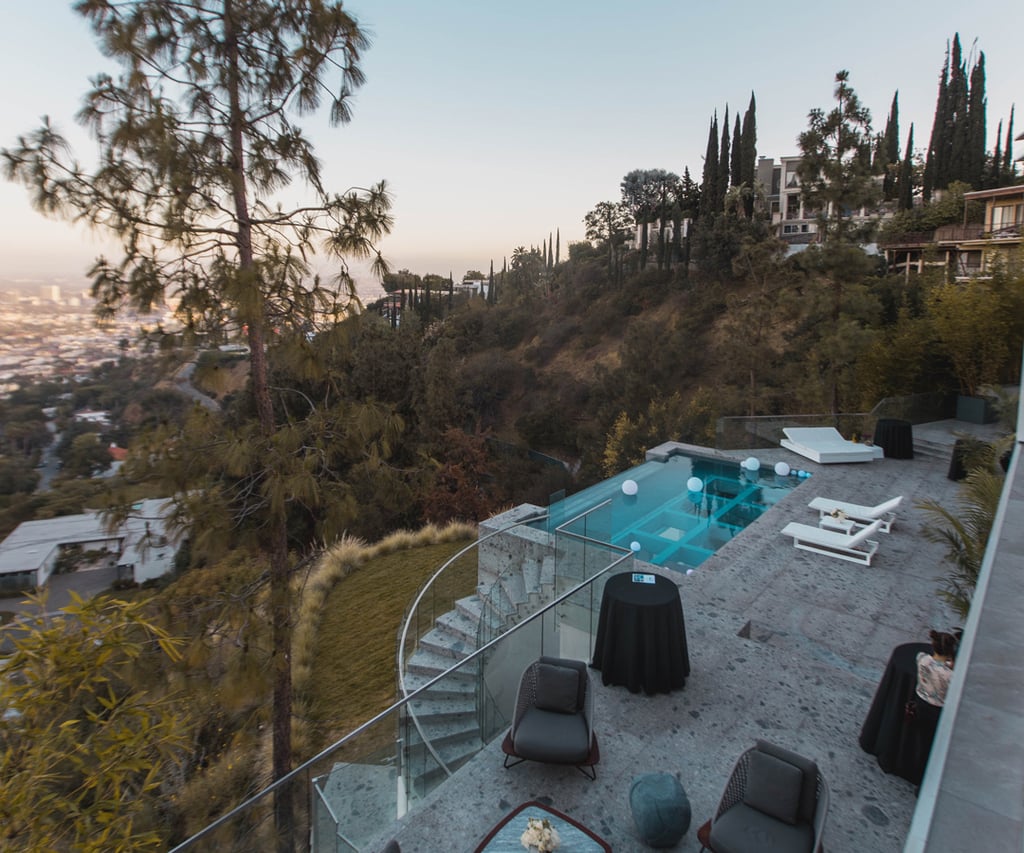 Aboveground pool deck ideas made of concrete