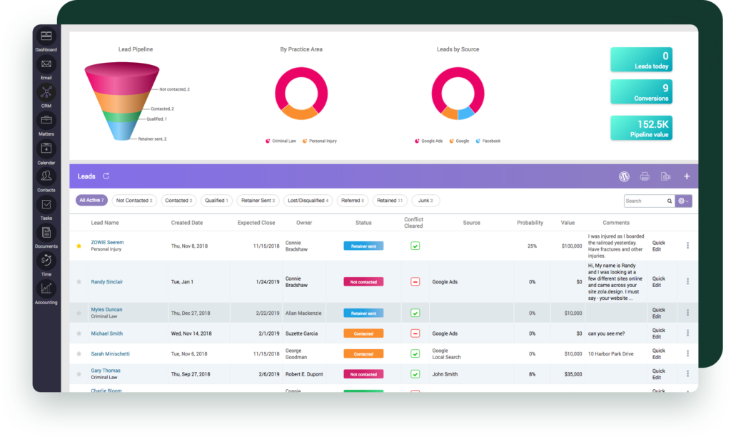 CRM in CARET Legal
