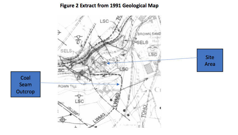 Extract from 1991 geological map