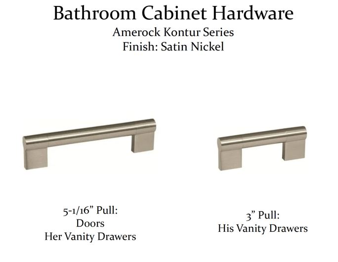 Master Bathroom Remodel - Selection Items