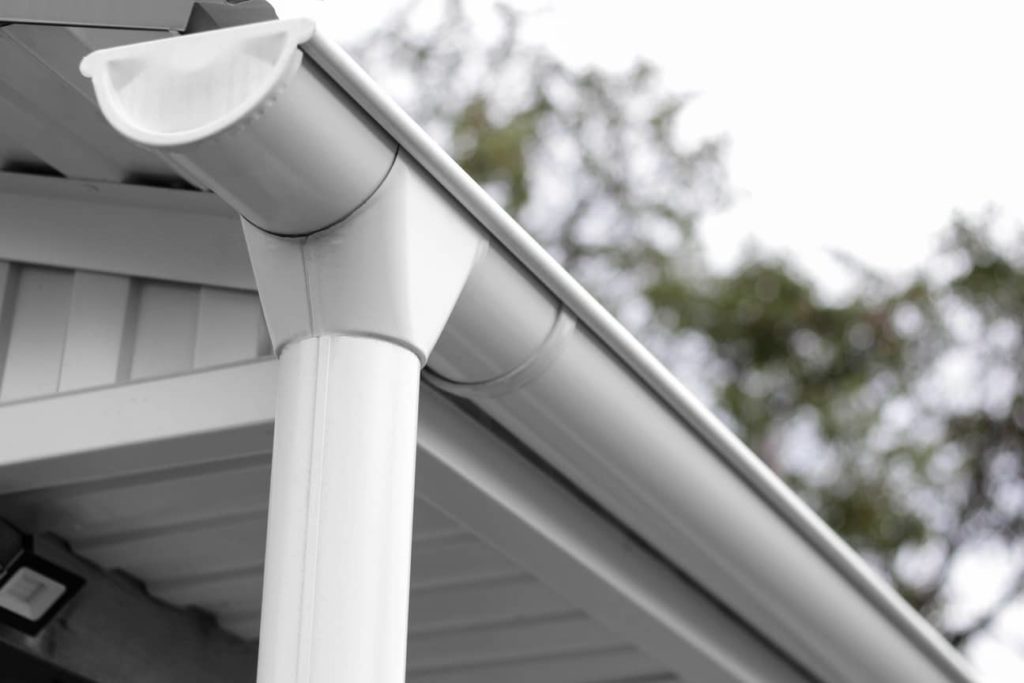 Aluminum gutters to match the color and style of the home. 