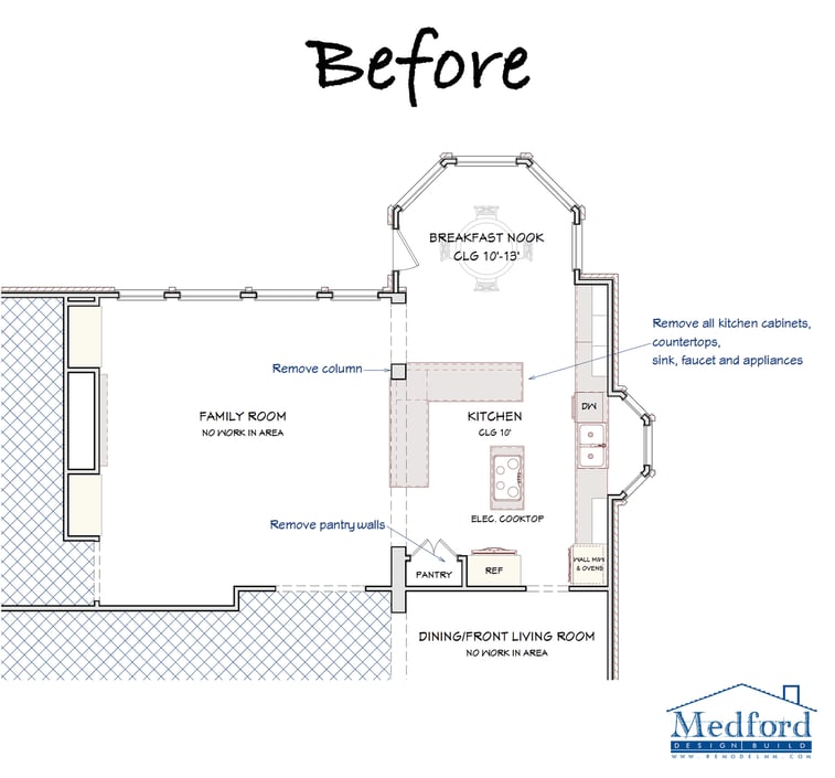 Kitchen remodel floor plan before