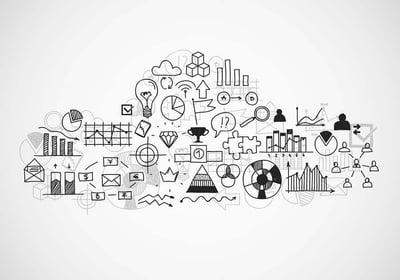 Hand draw buseness sketches doodle infographic elements, chart g