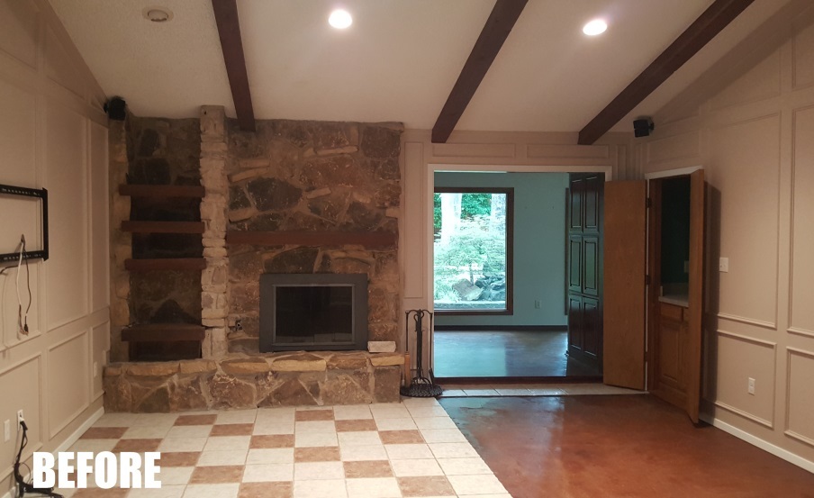 A Rustic Fireplace Gets an Elegant New Look