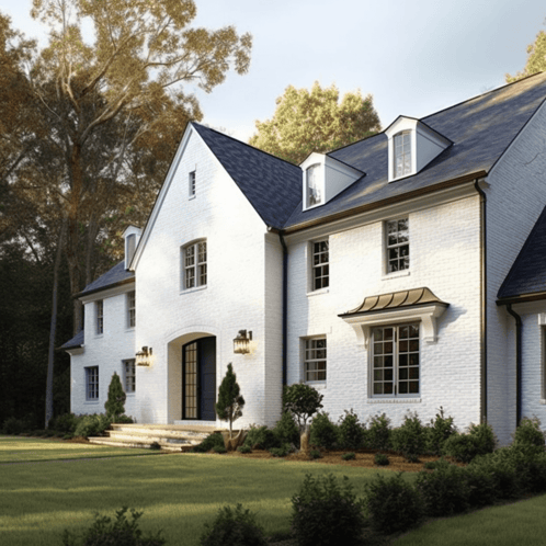 house exterior with white brick