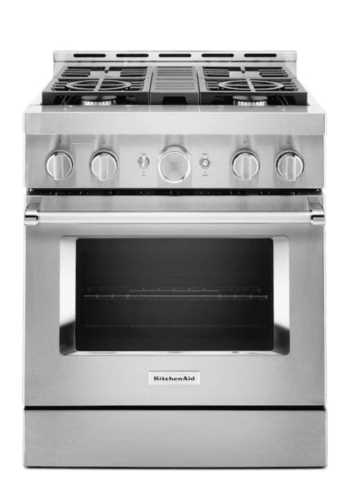 A large stainless steel smart oven.