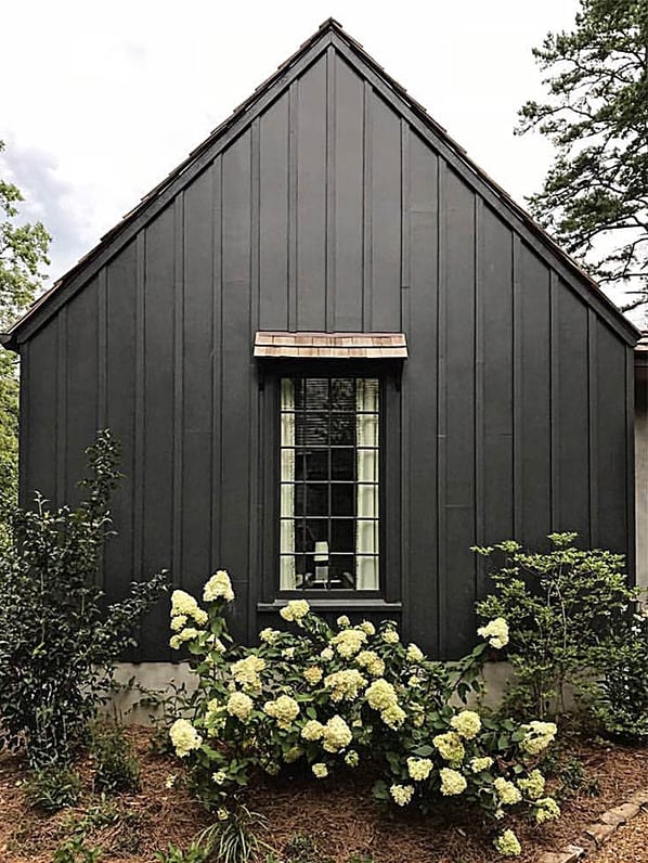 A beautiful black board and batten exterior with modern features