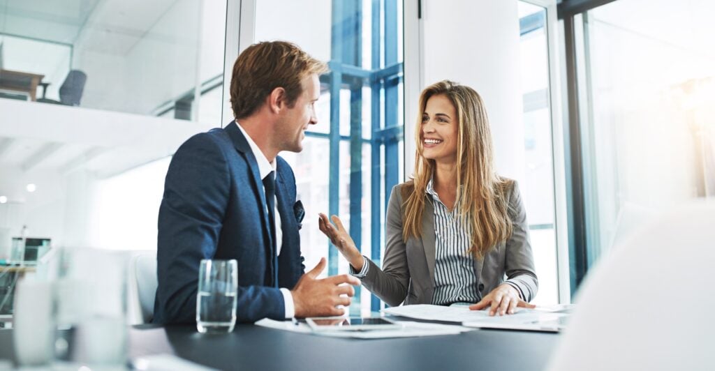 Attorney discussing client feedback