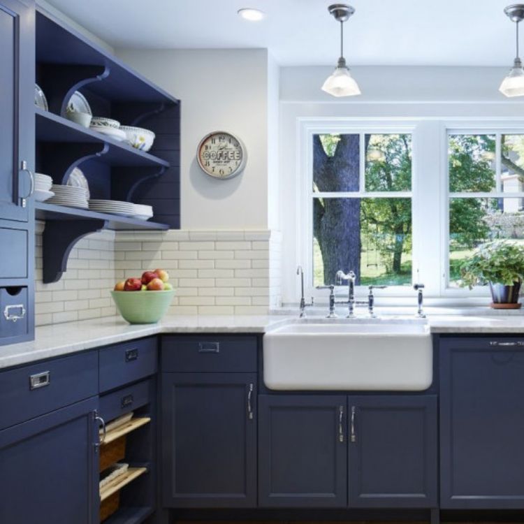 Ten Inspiring Navy Kitchen Ideas
