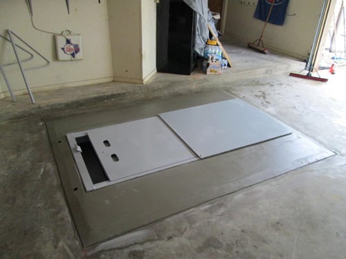 tornado shelter in garage floor