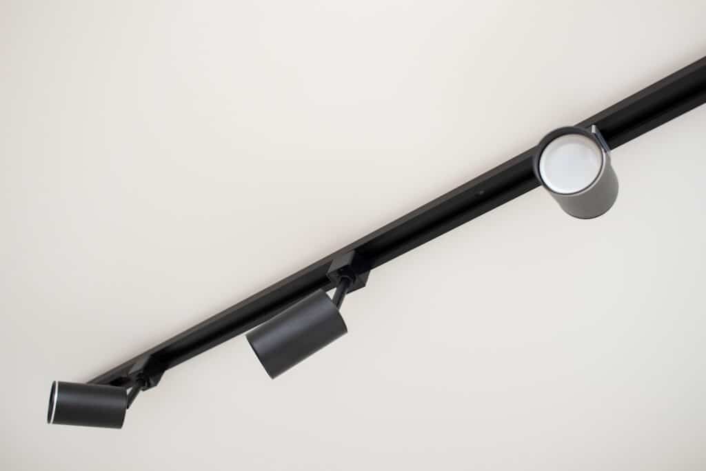 Track fixtures work great as a garage light since they're adjustable. 