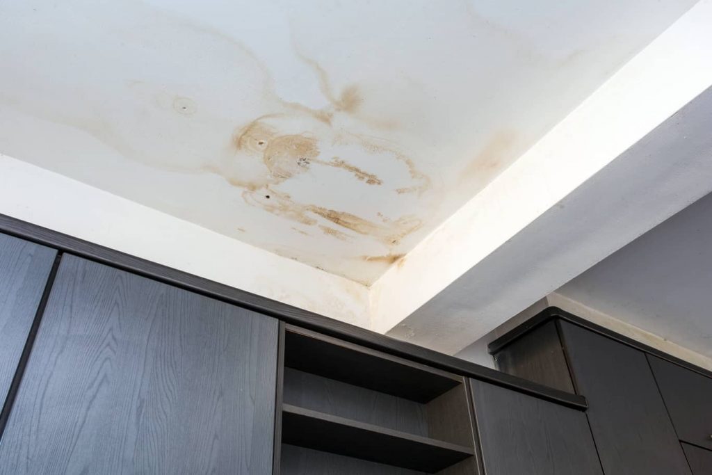 Water stain on a ceiling. 