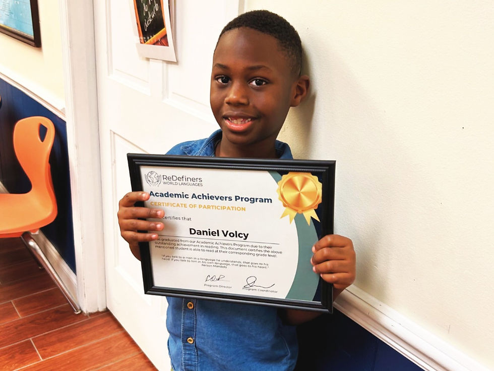 Daniel is a part of the Academic Achievers Program 