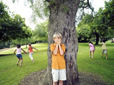 Children playing Hide and Seek.