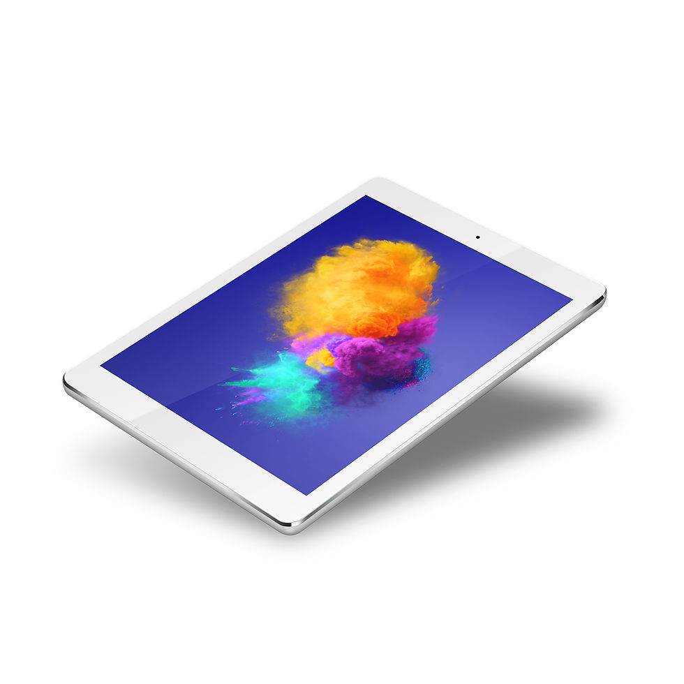 This is a picture of a tablet on a white background,