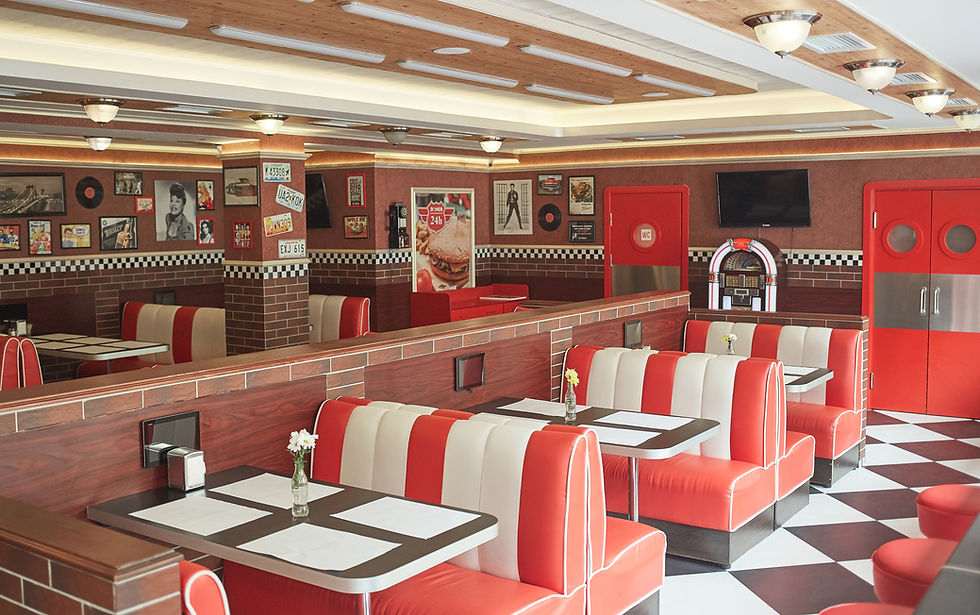 This is a picture of an American 50s style diner. 