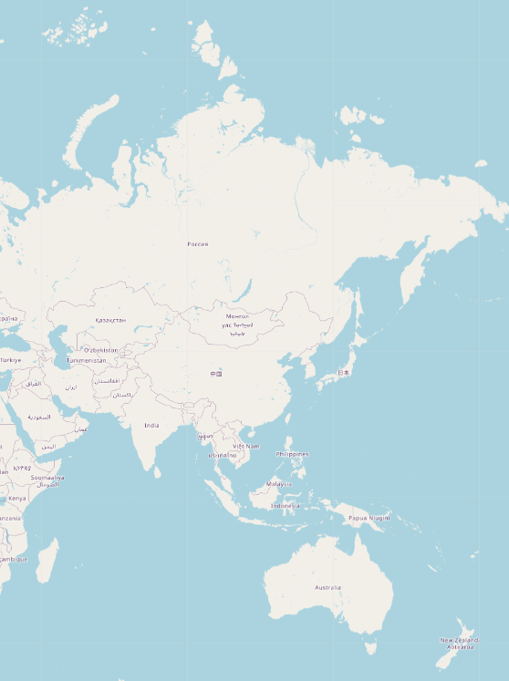 A map depicting the Asian continent.