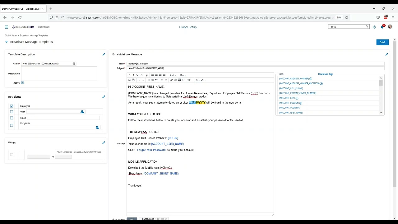 How to Create a Broadcast Message for Transition to Scissortail + Login Instructions
