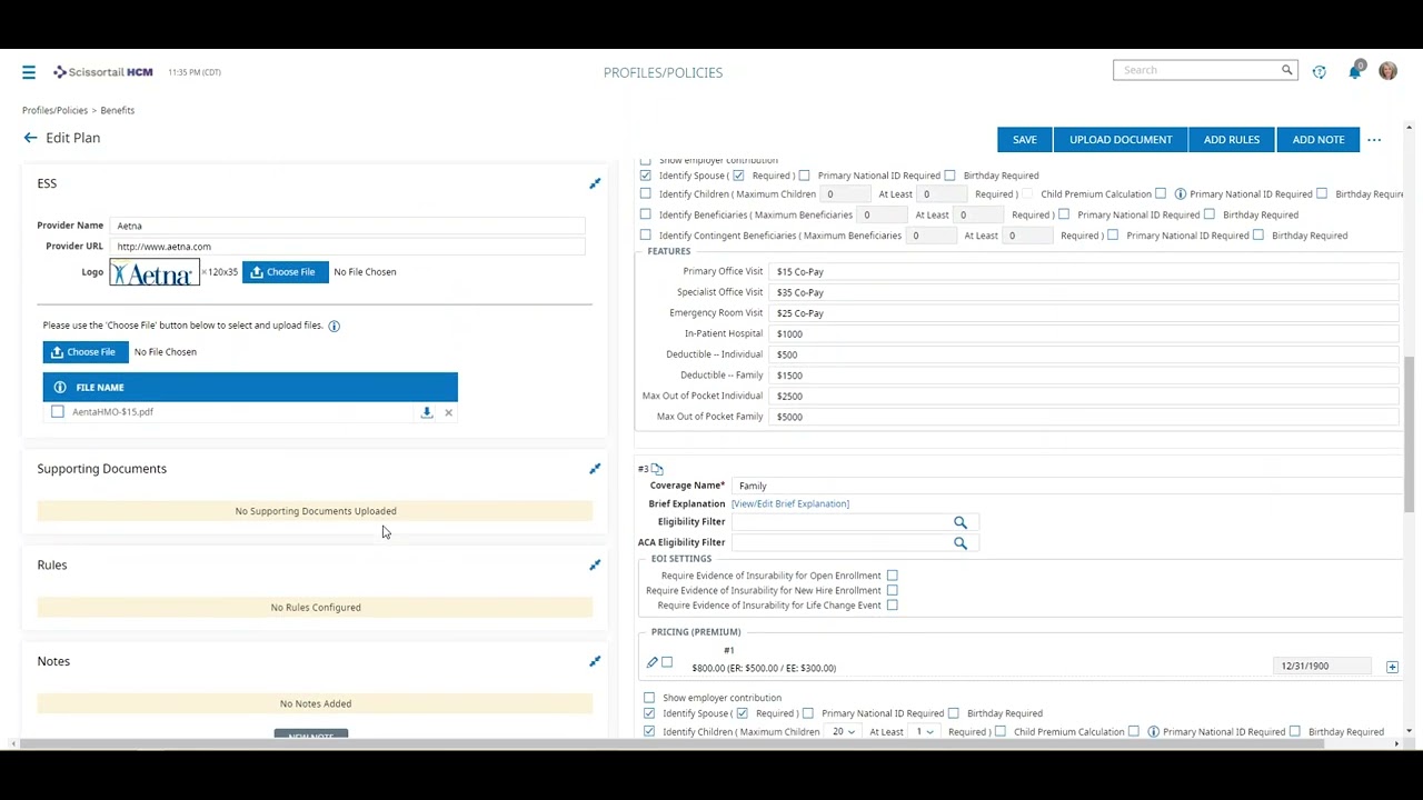 How to Add Supporting Documents to Benefit Plans in Scissortail