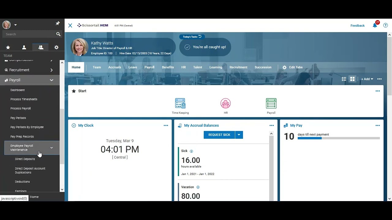 How To Cancel a Prenote for Direct Deposit Account in Scissortail HCM