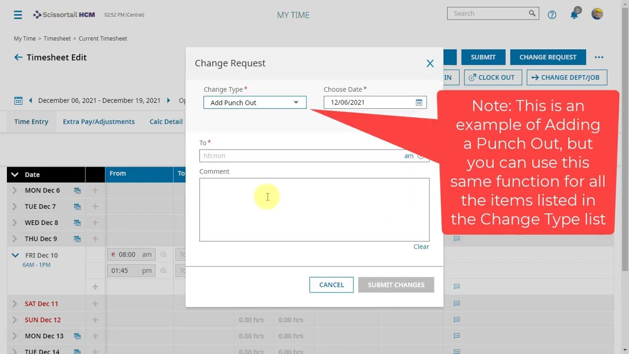 How to Easily Change Your Timesheet in Scissortail HCM