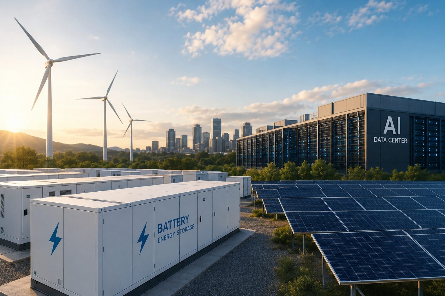 How much energy storage do we need for a completely clean U.S. electric grid in the A.I. Era?