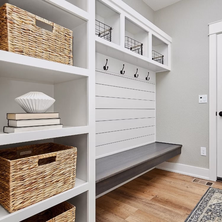 shelving in mudroom
