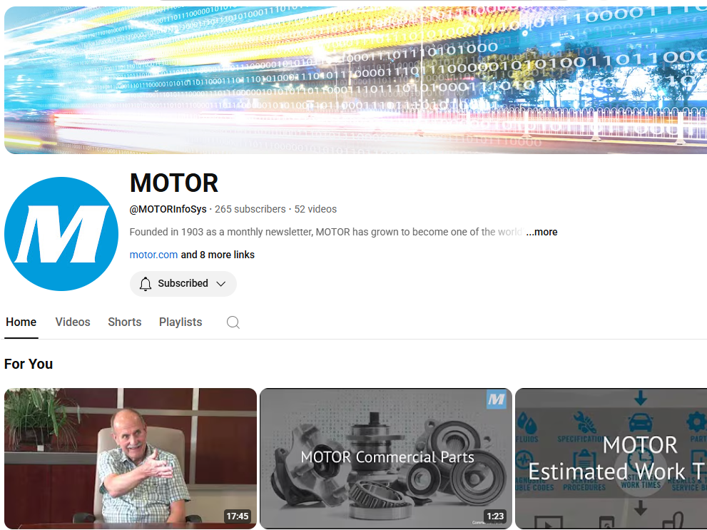 Find More MOTOR Content on YouTube