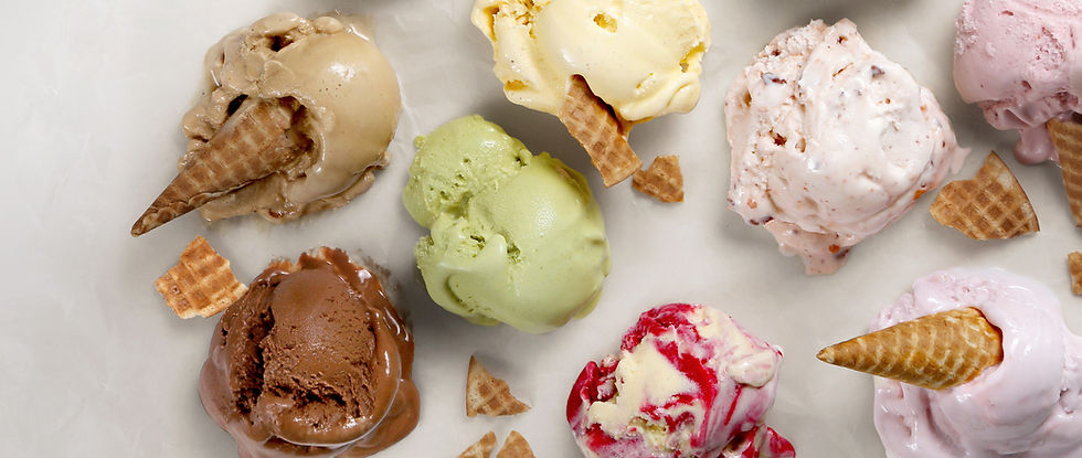 This is a picture of scoops of ice cream.